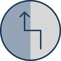 Zigzag Arrow Line Filled Grey Icon vector