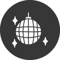 Party Ball Glyph Inverted Icon vector