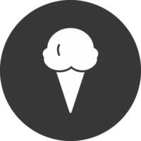 icono de glifo de helado invertido vector