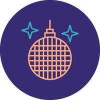 Disco Ball Line Two Color Circle Icon vector