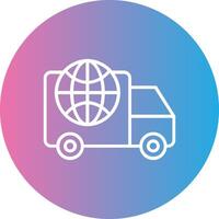 Worldwide Delivery Line Gradient Circle Icon vector