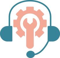 Tech Support Glyph Two Color Icon vector