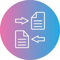 File Sharing Line Gradient Circle Icon vector