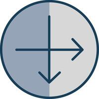 Intersect Line Filled Grey Icon vector