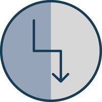 Zigzag Arrow Line Filled Grey Icon vector