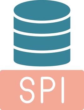 sql bases de datos glifo dos color icono vector