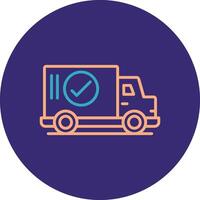 Approve Delivery Line Two Color Circle Icon vector