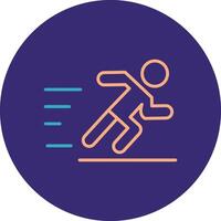 Jogging Line Two Color Circle Icon vector