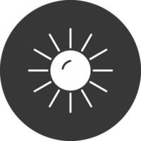 Sun Glyph Inverted Icon vector