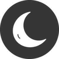 Moon Glyph Inverted Icon vector