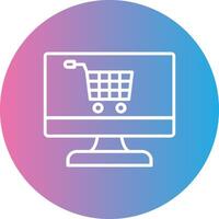 OnLine Gradient Circle Shopping Line Gradient Circle Icon vector