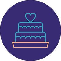 Wedding Cake Line Two Color Circle Icon vector