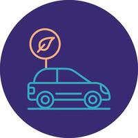 Zero Emission Line Two Color Circle Icon vector