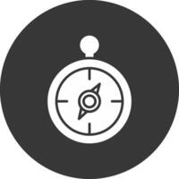 Compass Glyph Inverted Icon vector