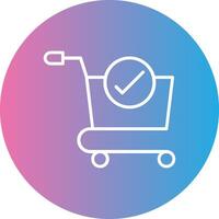Order Status Line Gradient Circle Icon vector