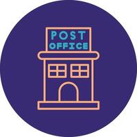 Post Office Line Two Color Circle Icon vector