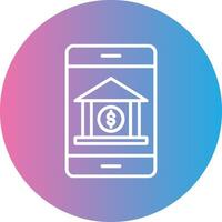 Banking App Line Gradient Circle Icon vector