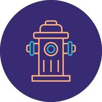 Fire Hydrant Line Two Color Circle Icon vector