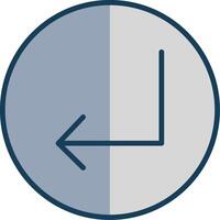 Turn Line Filled Grey Icon vector