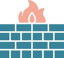 Firewall Glyph Two Color Icon vector