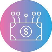 Electronic Money Line Gradient Circle Icon vector