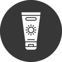 Sun Cream Glyph Inverted Icon vector