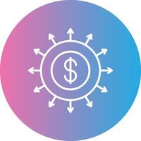 Budget Spending Line Gradient Circle Icon vector