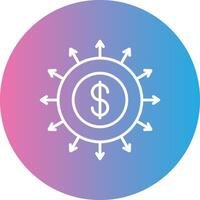 Budget Spending Line Gradient Circle Icon vector