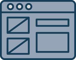 Wireframe Line Filled Grey Icon vector