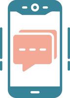 Mobile Chat Glyph Two Color Icon vector