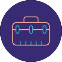 Suitcase Line Two Color Circle Icon vector