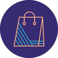 Shopping Bag Line Two Color Circle Icon vector