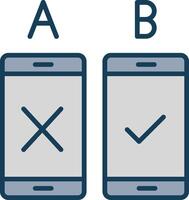 Ab Testing Line Filled Grey Icon vector
