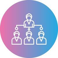 Company Structure Line Gradient Circle Icon vector