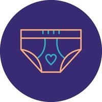 Underwear Line Two Color Circle Icon vector