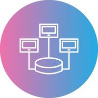 repartido base de datos línea degradado circulo icono vector