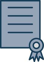 Certficate Line Filled Grey Icon vector