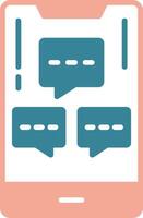 Mobile Chat Info Glyph Two Color Icon vector