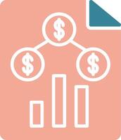 Money Analysis Glyph Two Color Icon vector