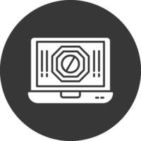 Ad Blocker Glyph Inverted Icon vector