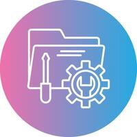 Tech Services Line Gradient Circle Icon vector