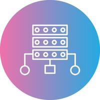 Data Structure Line Gradient Circle Icon vector