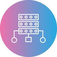 Data Structure Line Gradient Circle Icon vector