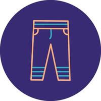 Pants Line Two Color Circle Icon vector