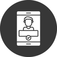 Authentication Glyph Inverted Icon vector