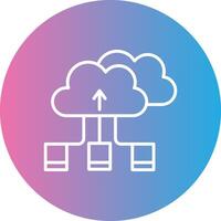 Cloud Storage Line Gradient Circle Icon vector