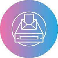 Project Inbox Line Gradient Circle Icon vector