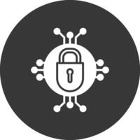 Cyber Security Glyph Inverted Icon vector