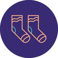 Socks Line Two Color Circle Icon vector