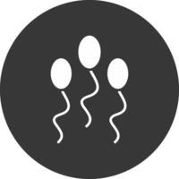esperma glifo invertido icono vector